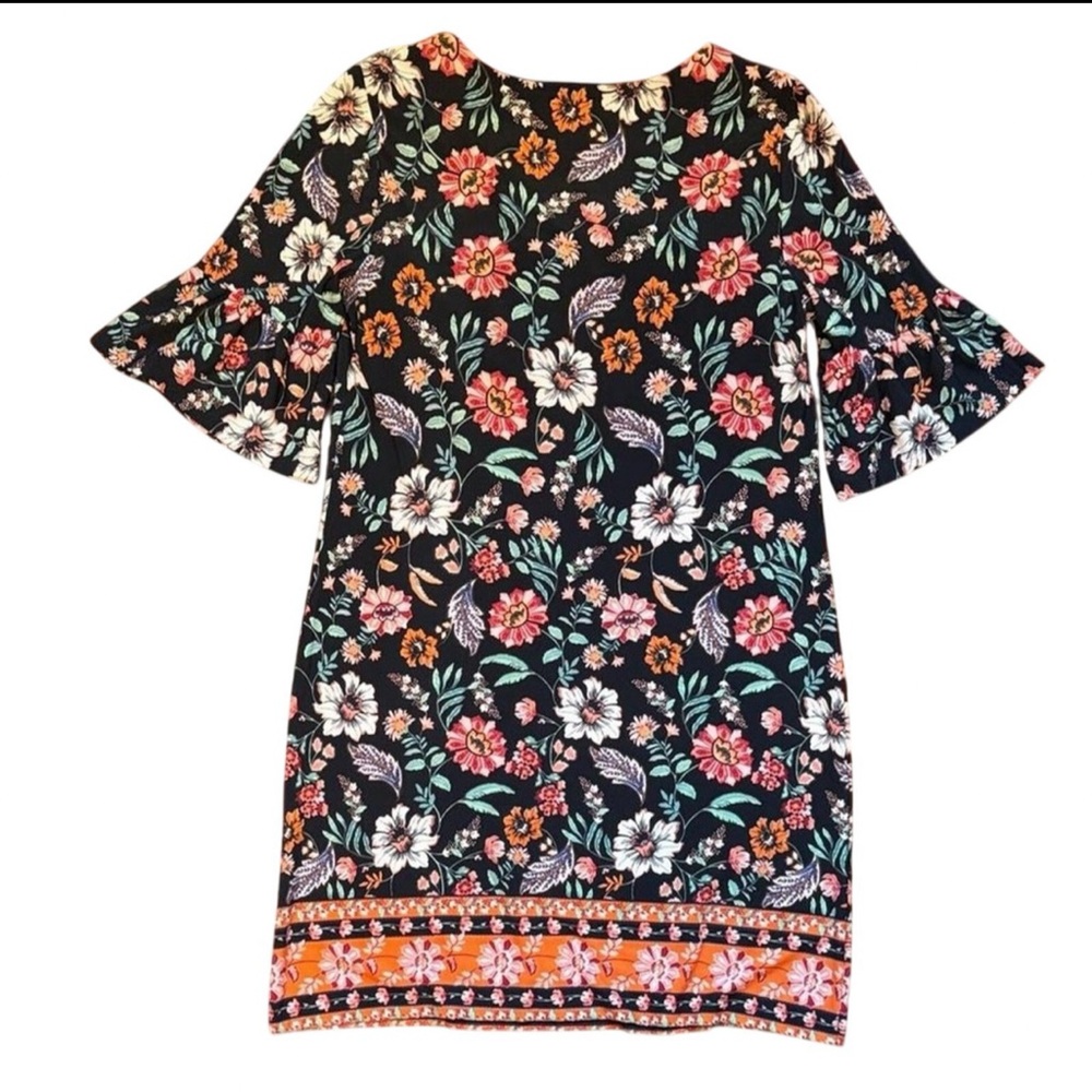 Laundry By Shelli Segal Women’s Black & Floral Print Flowy Dress — Size 6 - Picture 3 of 7